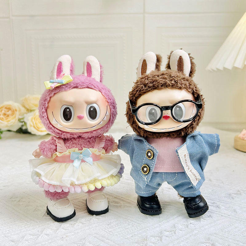 仅衣服】17cm挂件盲盒拉布布着替Labubu公仔衣服双扣牛仔三件套,模玩/动漫/周边/娃圈三坑/桌游,潮玩娃衣,淘宝优惠券,粉丝福利购,淘宝优惠卷