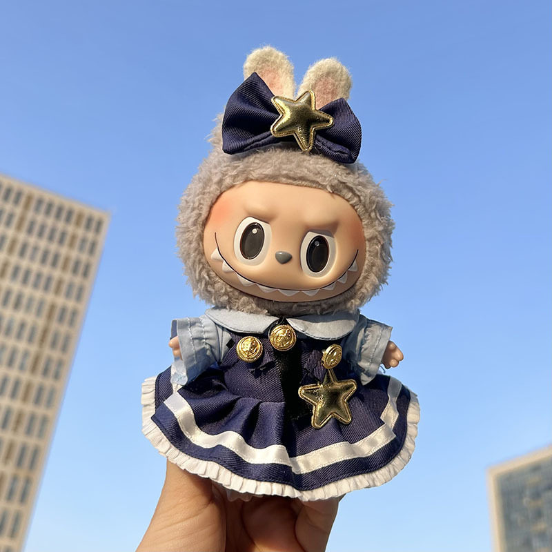 仅衣服】17cm挂件拉布布衣服星星兔警官套装钥匙扣labubu公仔衣服,模玩/动漫/周边/娃圈三坑/桌游,潮玩娃衣,淘宝优惠券,粉丝福利购,淘宝优惠卷