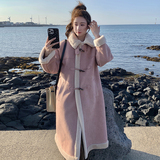 【现货】长款皮毛一体羊羔毛外套235-387-P195-控288，女装毛呢外套，金十上