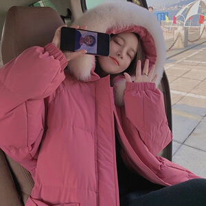 现货 冬装树莓色糖果口袋棉服 235-M595-P185，控268图片