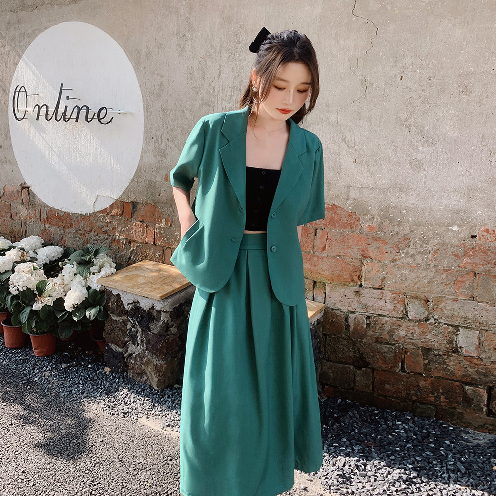 现货夏季韩版宽松西装套装上衣+半身裙235-K12-P135-控188,女装套装/套裙,金十上