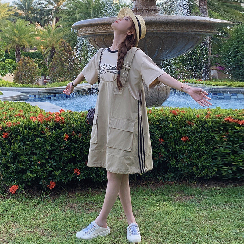 新款现货    减龄百搭时尚背带裙套装235-309-P135-控188图片