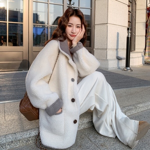 现货新款 两面穿带手套皮毛一体羊羔毛235-2555-P195-控288，女装皮草，金十上