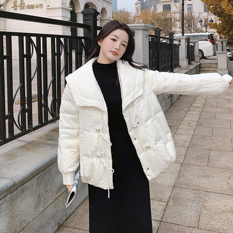 【现货】  海军领短款白鸭绒羽绒服235-9937-P235-控358图片