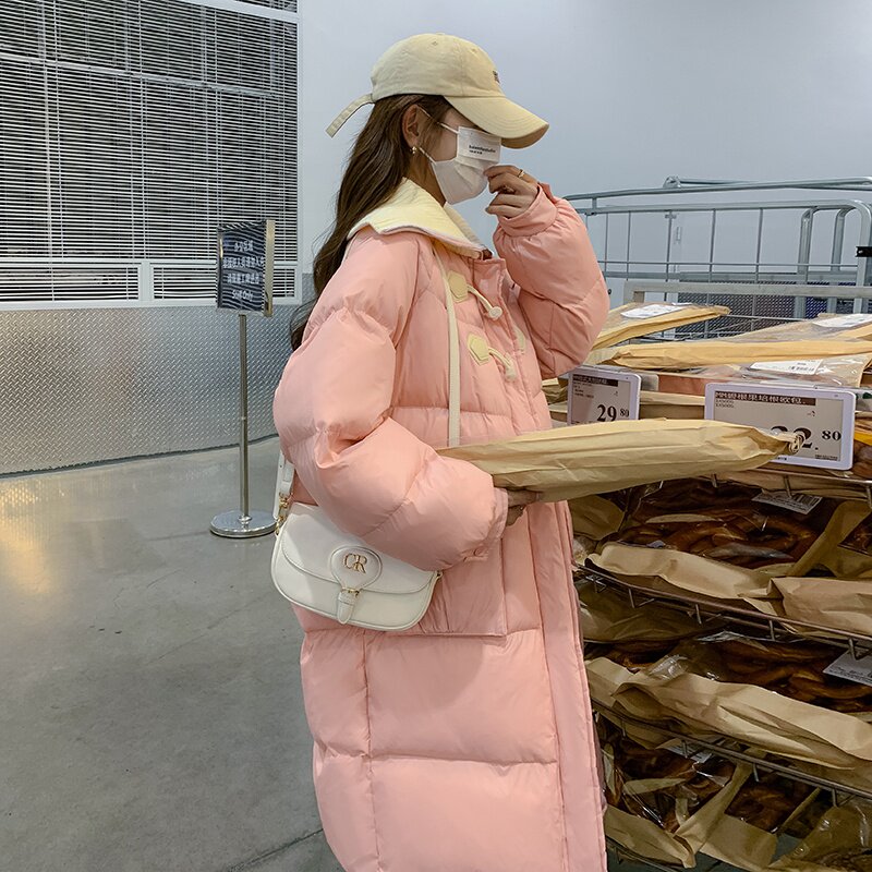【现货】牛角扣中长款棉服外套235-9956-P195-控278,女装棉衣/棉服,金十上