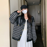 新款现货设计感小香风撞皮短外套235-325-P145-控198，女装短外套，金十上