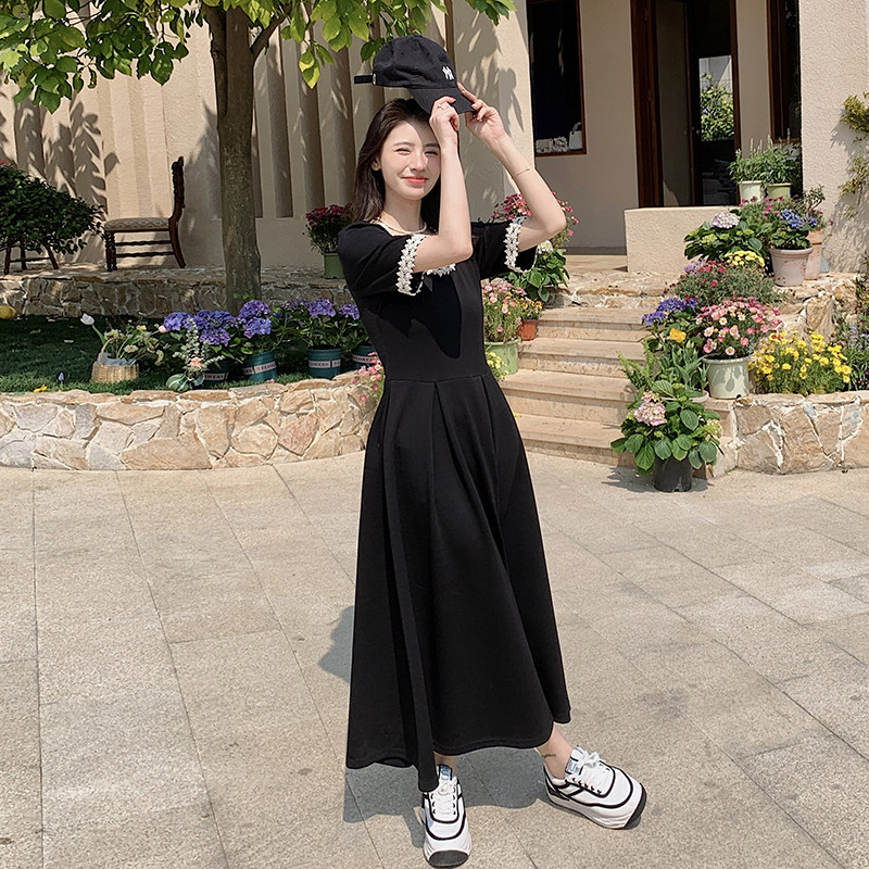 新款现货   夏季复古蕾丝拼接连衣裙235-9979-P115-控168图片