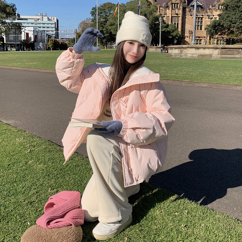 韩版学院风短款90羽绒服女2025年冬季新款加厚显瘦保暖白鸭绒外套,女装棉衣/棉服,金十上