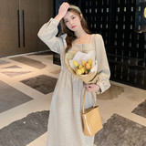 现货春款时尚方领连衣裙235N0104P110K168，女装连衣裙，金十上