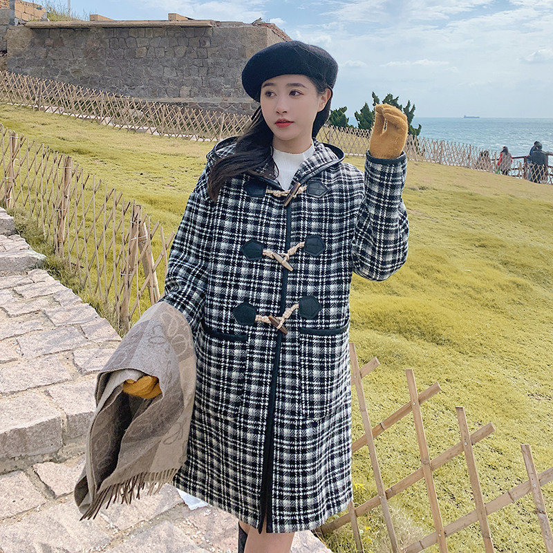 【现货】包边黑白格子毛呢外套235-9915-P185-控268,女装毛呢外套,金十上