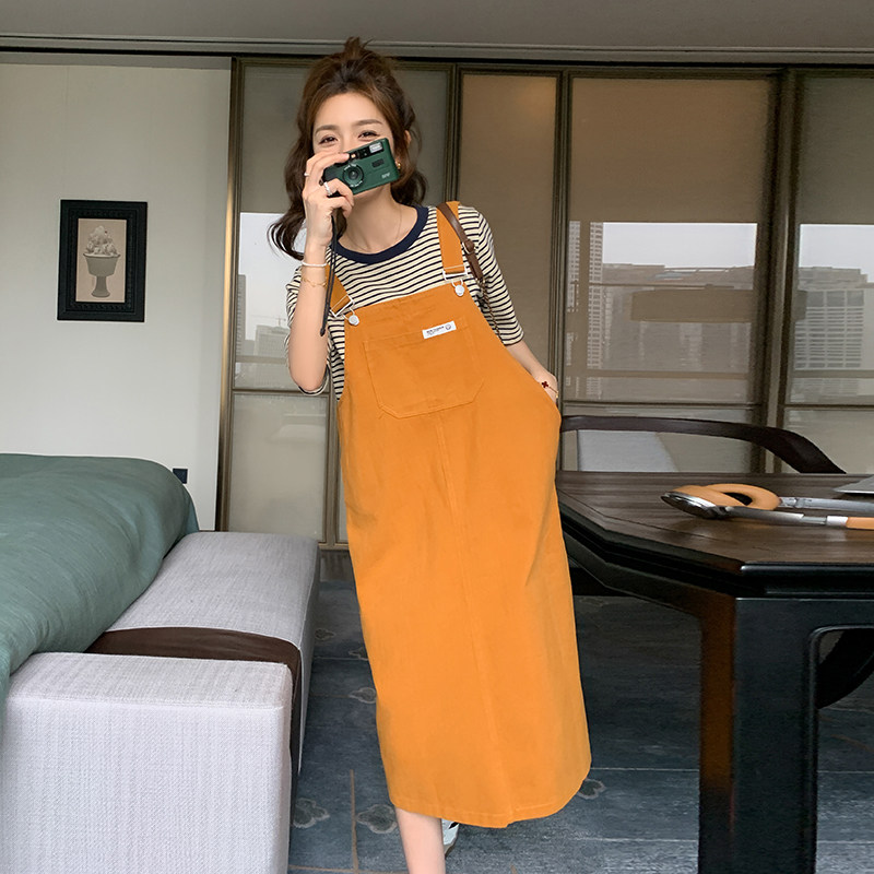 夏日多巴胺穿搭橙色背带连衣裙女2025新款奶甜少女长裙,女装连衣裙,金十上