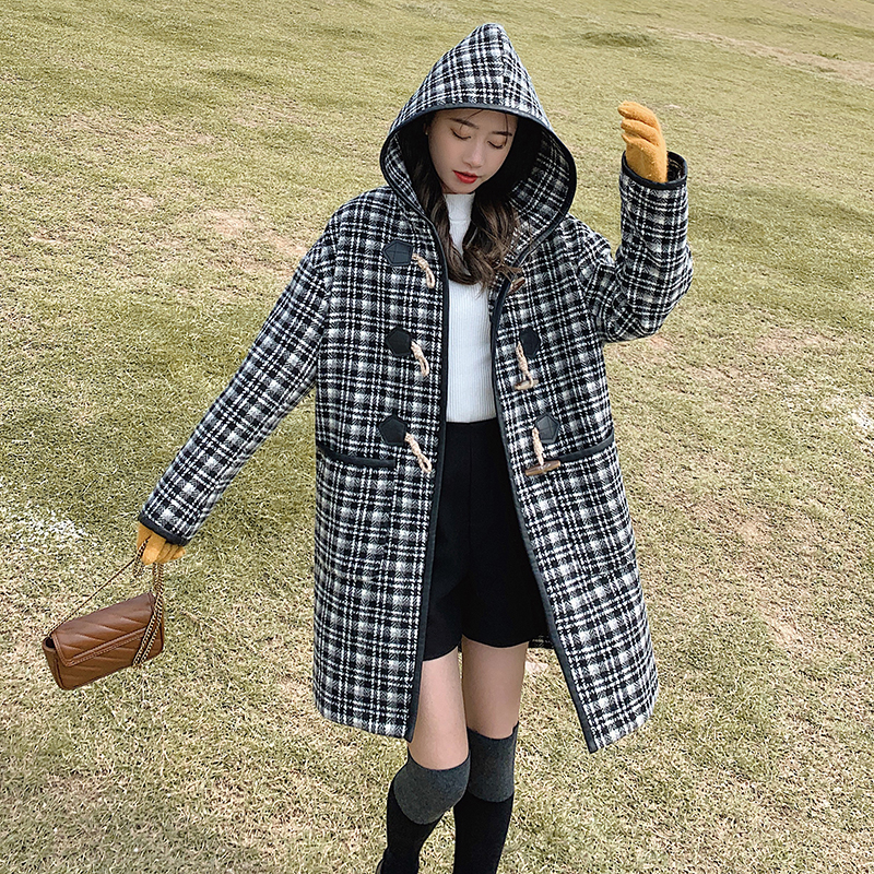 【现货】包边黑白格子毛呢外套235-9915-P185-控268，女装毛呢外套，金十上
