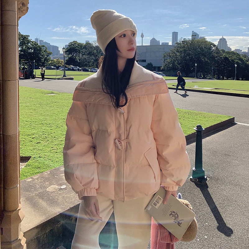 韩版学院风短款90羽绒服女2025年冬季新款加厚显瘦保暖白鸭绒外套,女装棉衣/棉服,金十上