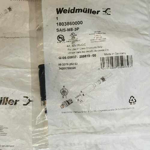 Weidmuller魏德米勒M8三芯公接头型号SAIS议价