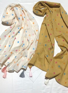 F351  可爱小清新春夏秋冬通用印花围巾   140*30