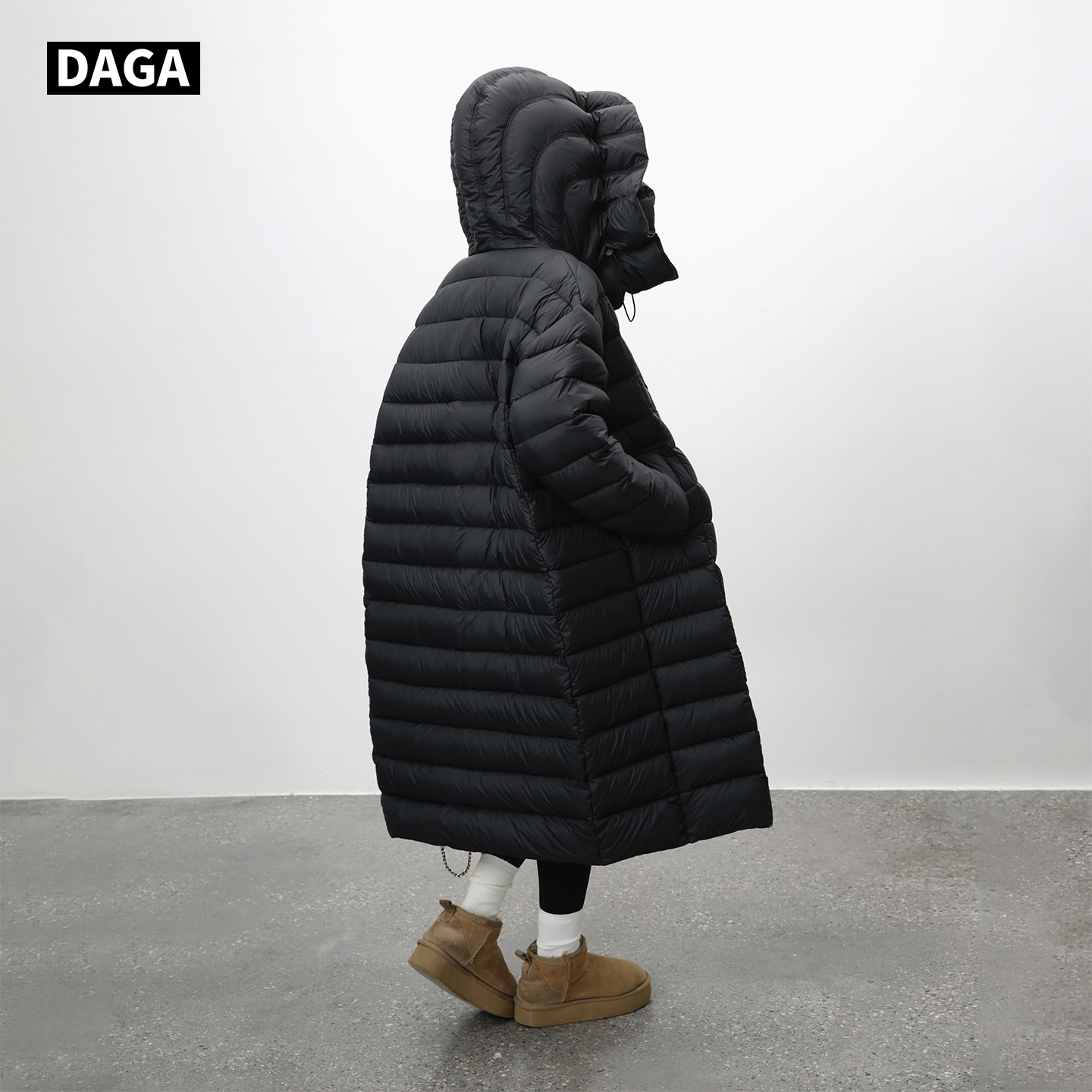 DAGA极简长款高充绒量排骨羽绒服