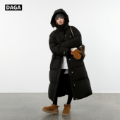 大嘎daga极寒防风长款 男女情侣中戏大学生外套过膝加厚 羽绒服冬季