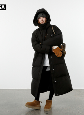 大嘎daga极寒防风长款羽绒服冬季男女情侣中戏大学生外套过膝加厚