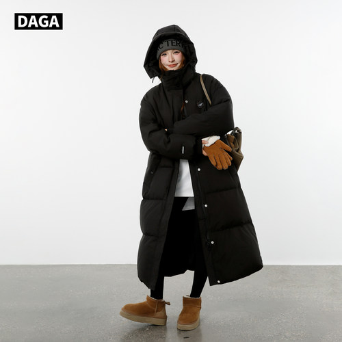 大嘎百搭极寒防风连帽长款羽绒服