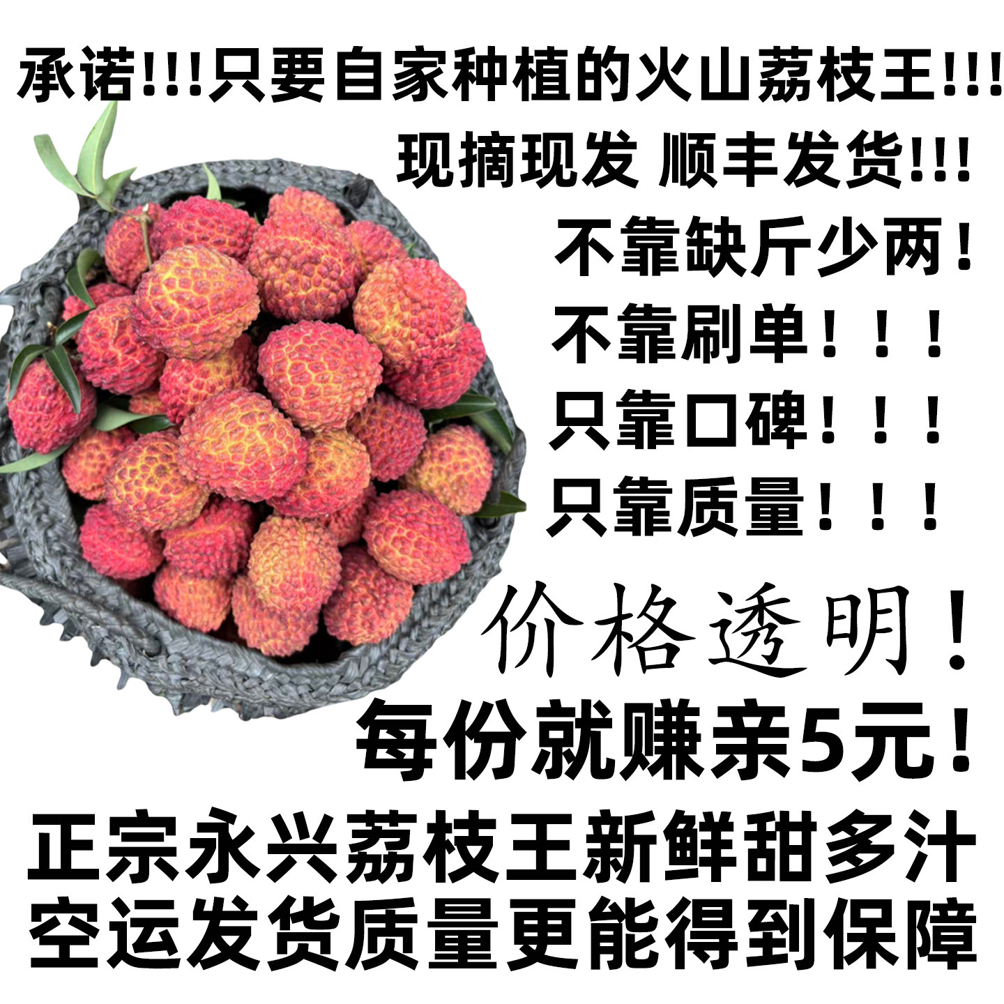 现摘现发海南火山口荔枝王巨无霸当季新鲜时令水果10斤特大礼盒装