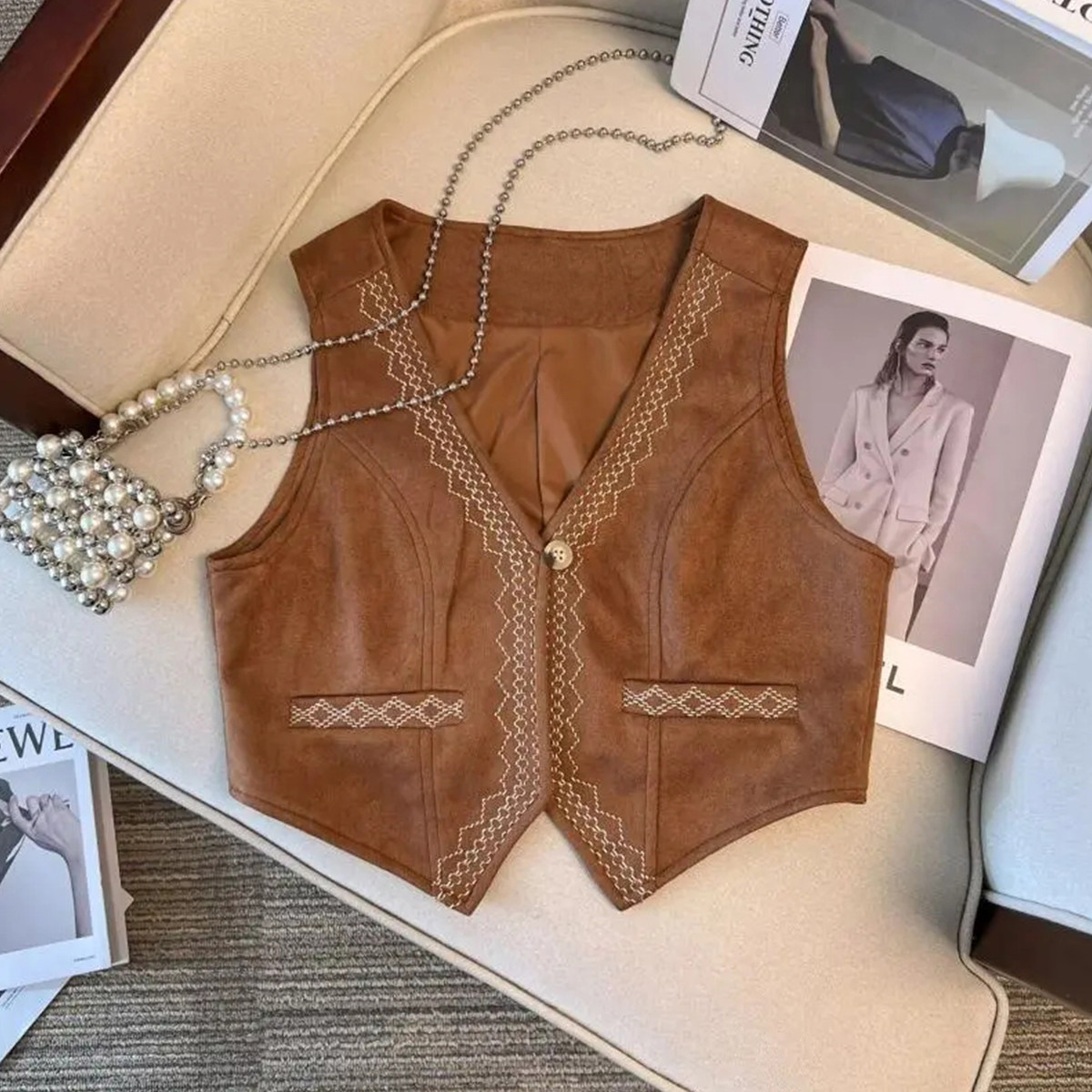 质检官图夏季复古重工刺绣背心马甲旅行穿搭西部牛仔马夹外套女,女装/女士精品,马夹,淘宝优惠券,粉丝福利购,淘宝优惠卷