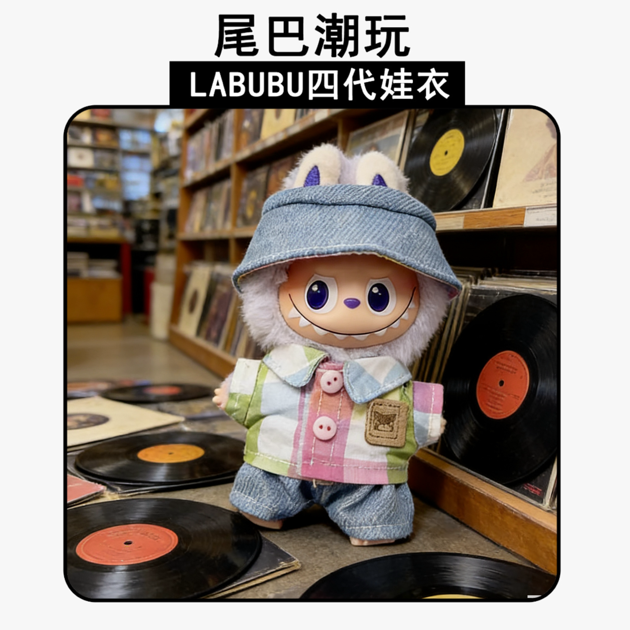 迷你拉布布4.0糖格子娃衣10cm挂件玩偶服装4代心底密码labubu衣服,模玩/动漫/周边/娃圈三坑/桌游,潮玩娃衣,淘宝优惠券,粉丝福利购,淘宝优惠卷