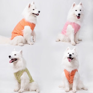 狗狗法兰绒背心秋冬装大中型犬衣服萨摩耶拉布拉多边牧宠物开扣潮