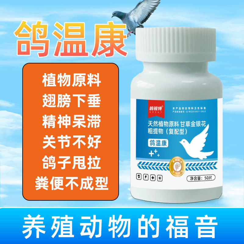 鸽温康新城疫鸽子拉稀水便绿便鸽瘟歪脖缩头炸毛甩食呆立鸟禽专用