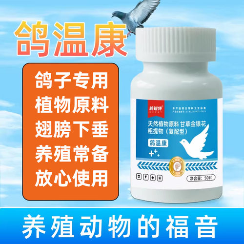 鸽温康新城疫鸽子水便绿便鸽瘟歪脖缩头炸毛甩食呆立鸟禽专用