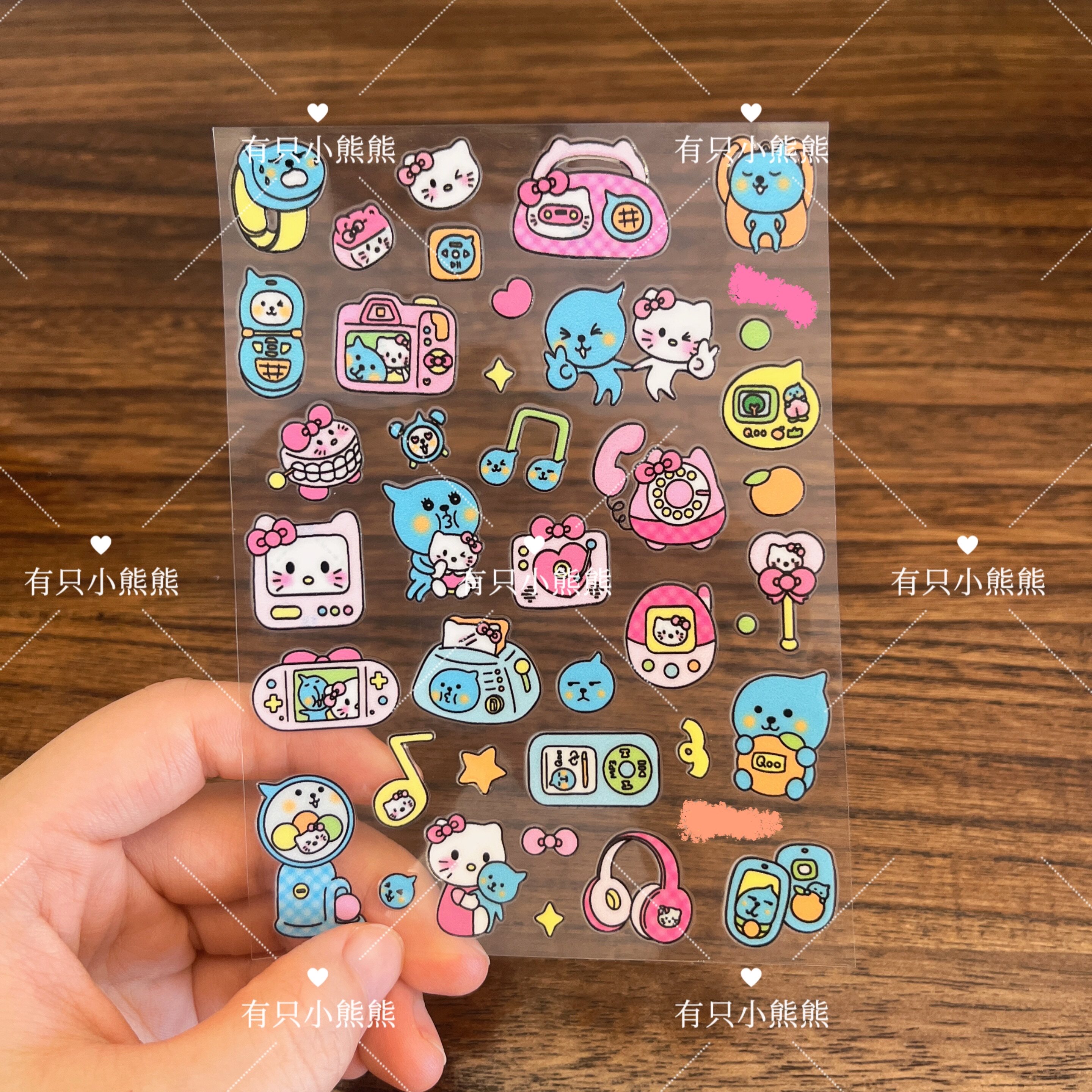 KT猫透明防水转印贴纸DIY装饰