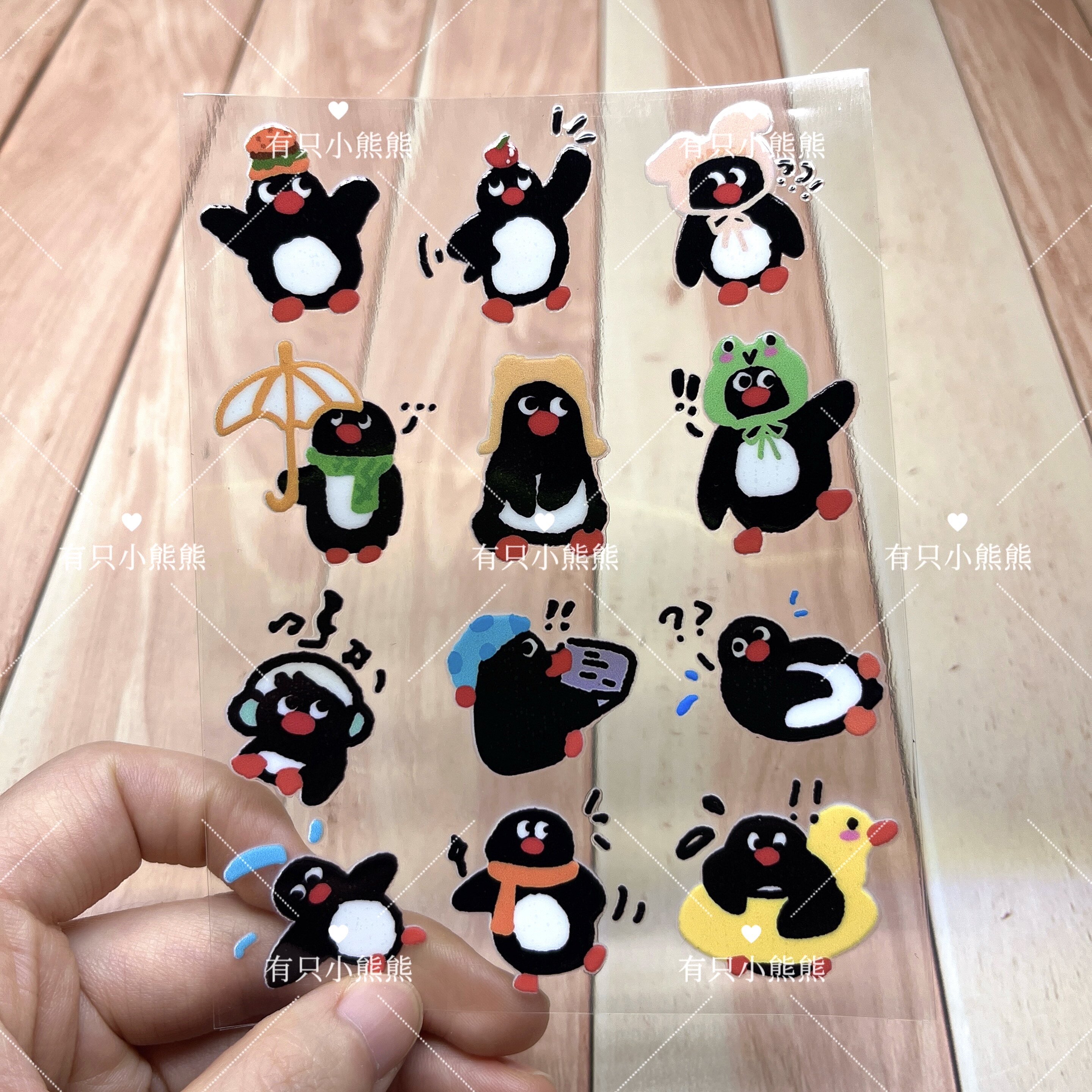 可爱Pingu企鹅水晶防水转印贴