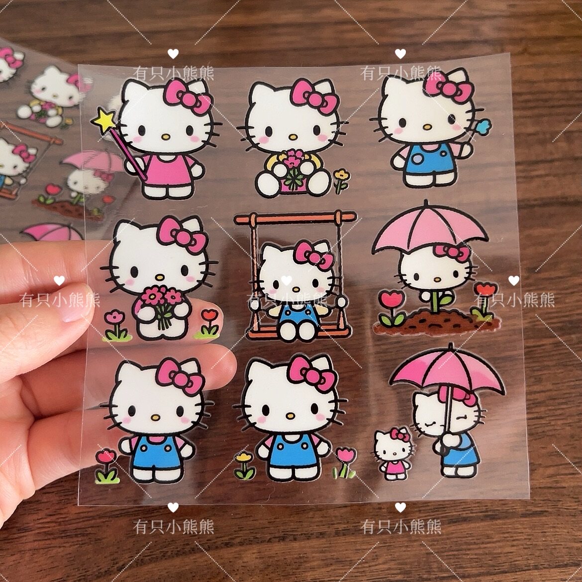 卡通可爱KT猫防水转印贴纸