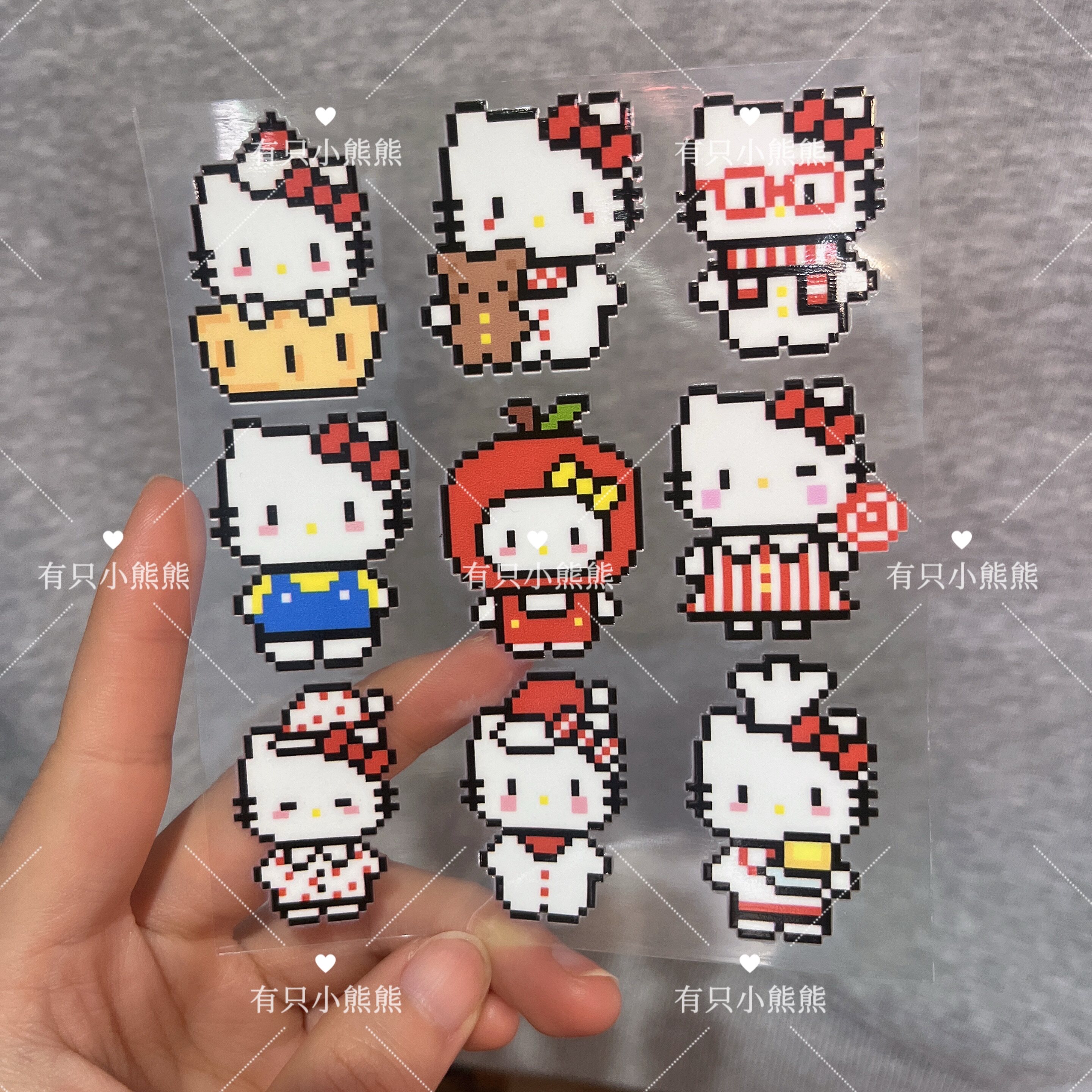 卡通可爱KT猫转印防水贴纸