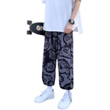 夏季新款港风满印冰丝运动男女休闲裤M-3XL-KZ2116-P35，男装休闲裤，星座417-1（原电商B245）