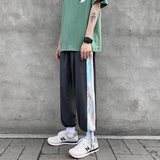 2026春夏新款港风大码拼色冰丝运动休闲裤M-5XL-KZ2101-P35，男装休闲裤，星座417-1（原电商B245）