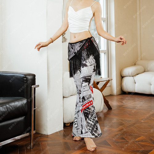 蕾莉秀李晶晶同款喇叭裤性感女肚皮舞练功练习服装舞蹈服下装