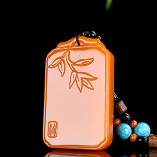 和田玉黄玉竹节吊坠男女款富贵竹叶挂件节节高升保平安玉石手把件