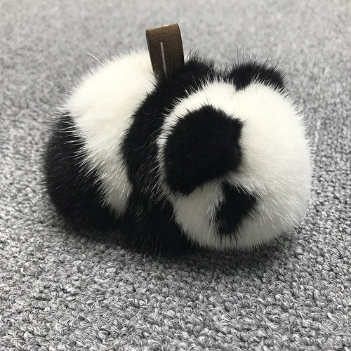 超萌水貂毛小熊猫皮草挂件装死挂饰兔包包可爱兔子饰品汽车钥匙扣 - 封面