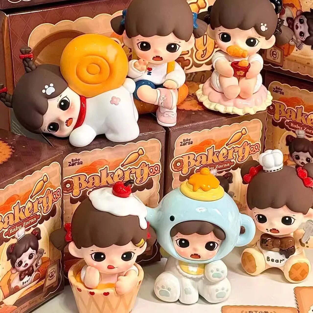 泡泡系Zoraa六代妹宝烘焙店系列盲盒手办mini潮玩可爱闺蜜公仔礼
