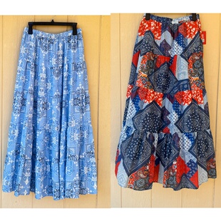 美国直邮REBA纯棉拼接长半裙特价年后到货不支持退换