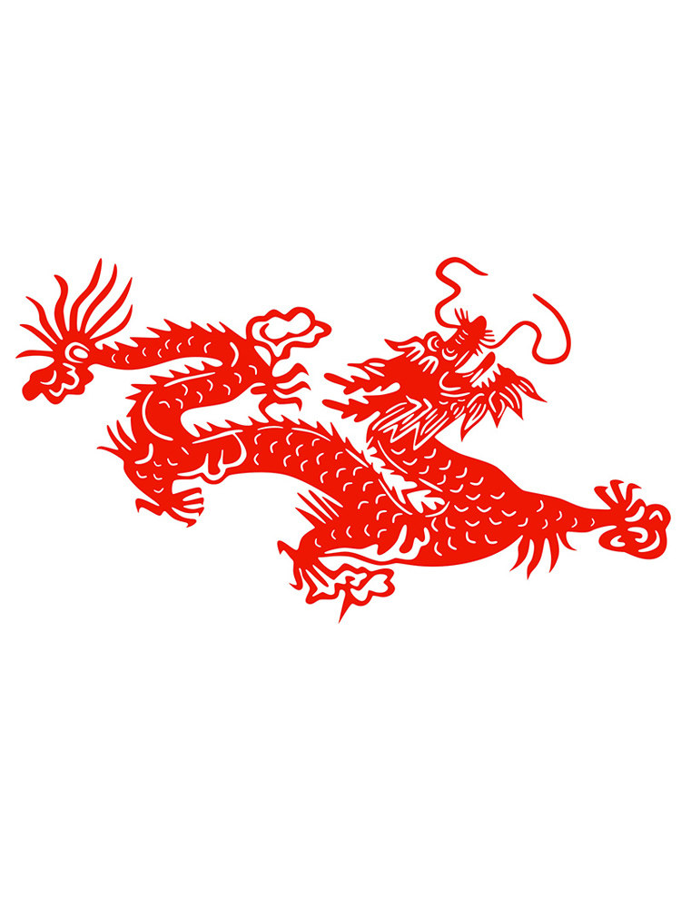龙凤窗花静电贴纸生肖龙剪纸凤凰窗花玻璃贴装饰龙年2024年龙年