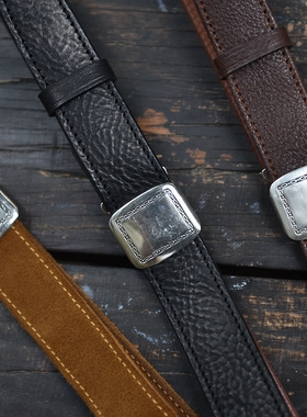 23ss 双层 白银质感 on the road 2.0合页扣腰带 意大利牛背皮阿