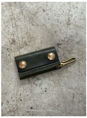 一物系列 意大利牛背摔纹皮 真币扣钥匙包