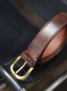 BUTTERO MUSEUM博物馆小牛皮腰带 3.4cm 黄铜带扣