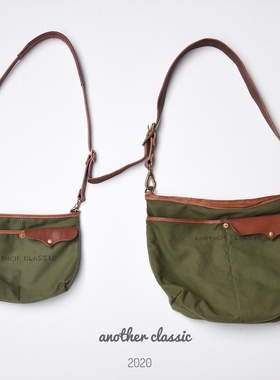 ANOTHER CLASSIC 月亮包挎包 大容量帆布单肩包 复古