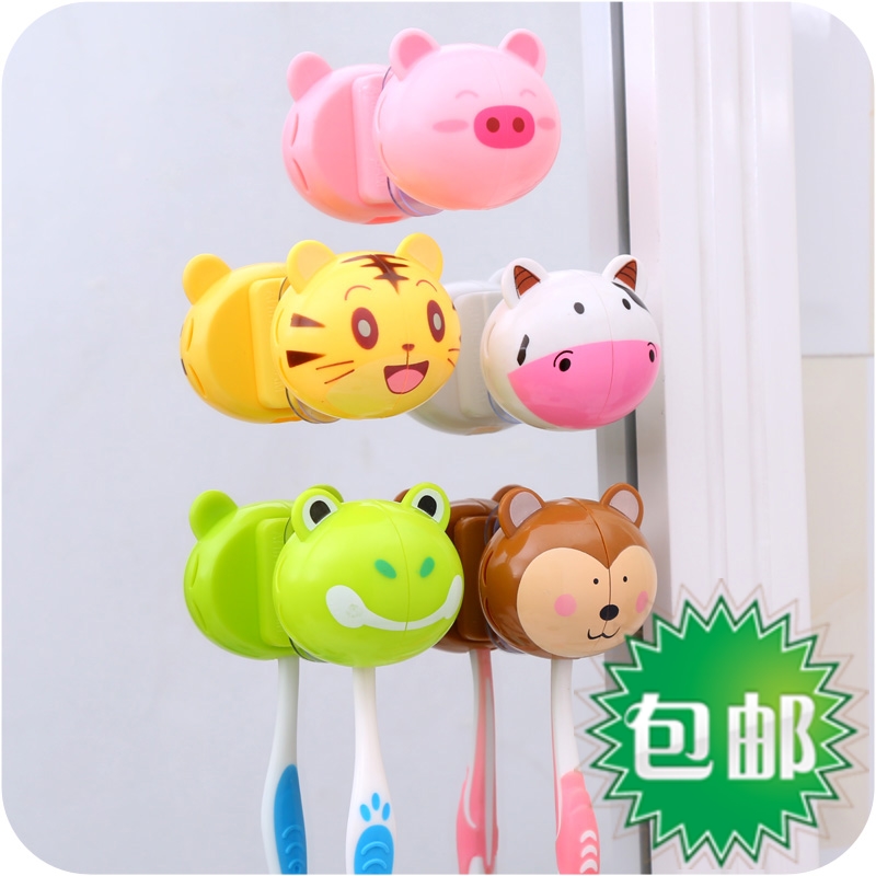 卡通吸盘防尘电动牙刷挂牙具架牙刷架浴室情侣儿童学生小孩吸壁挂