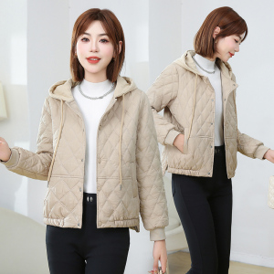 秋冬季新款羽绒棉服女短款小个子妈妈装轻薄保暖菱格夹克棉衣外套