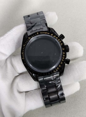 黑色石英手表新款40mm不锈钢表壳 适合装日本VK63机芯矿物质镜面