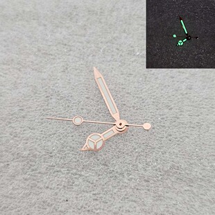 新款手表表针 可装配NH35 NH36 7S机芯玫边奔驰表针绿色夜光指针