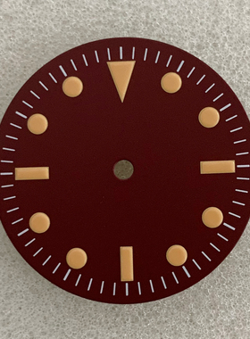 改装手表配件酒红色字面橙色刻度无夜光适合NH35/8215/2836机芯